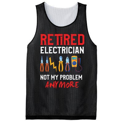 Electrician Retirement Gift Funny Retired Electrician Mesh Reversible Basketball Jersey Tank