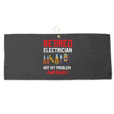 Electrician Retirement Gift Funny Retired Electrician Large Microfiber Waffle Golf Towel