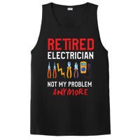 Electrician Retirement Gift Funny Retired Electrician PosiCharge Competitor Tank