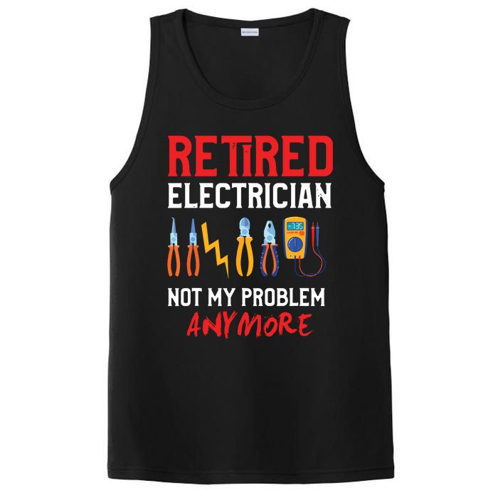 Electrician Retirement Gift Funny Retired Electrician PosiCharge Competitor Tank