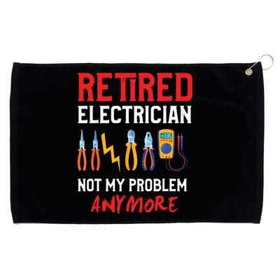 Electrician Retirement Gift Funny Retired Electrician Grommeted Golf Towel