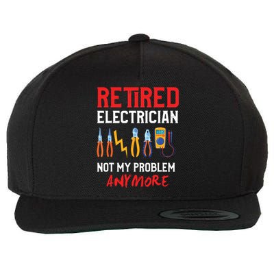 Electrician Retirement Gift Funny Retired Electrician Wool Snapback Cap