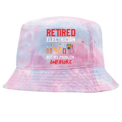 Electrician Retirement Gift Funny Retired Electrician Tie-Dyed Bucket Hat