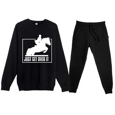 English Riding Hunter Jumper Horse Riding Gift Premium Crewneck Sweatsuit Set