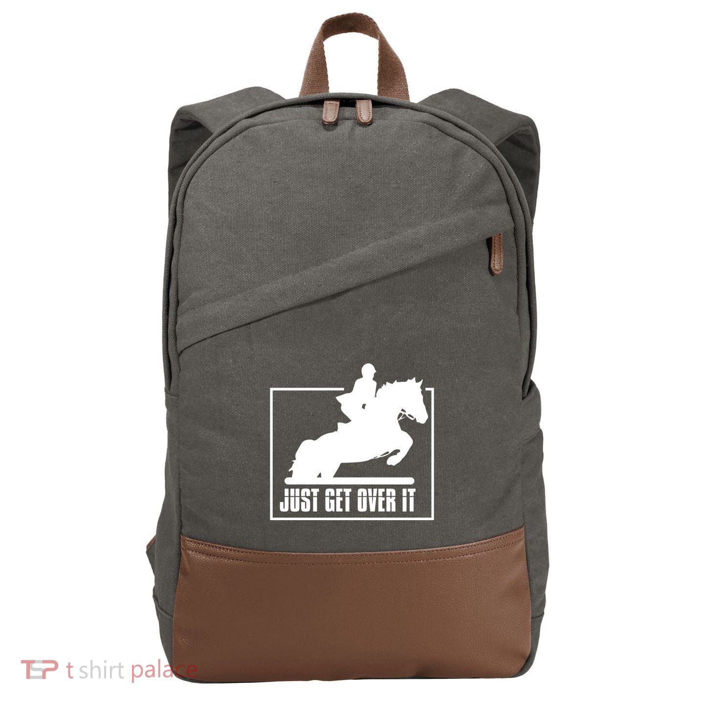 English Riding Hunter Jumper Horse Riding Gift Cotton Canvas Backpack