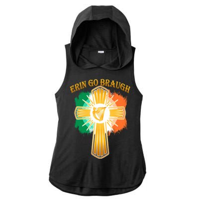 Erin Go Braugh St. Patrick's Day Ladies PosiCharge Tri-Blend Wicking Draft Hoodie Tank