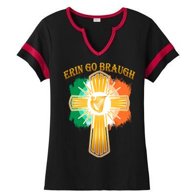 Erin Go Braugh St. Patrick's Day Ladies Halftime Notch Neck Tee