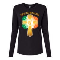 Erin Go Braugh St. Patrick's Day Womens Cotton Relaxed Long Sleeve T-Shirt