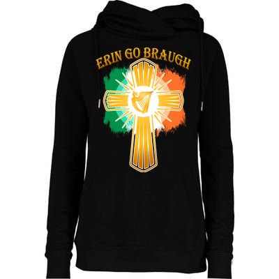 Erin Go Braugh St. Patrick's Day Womens Funnel Neck Pullover Hood