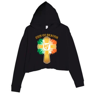 Erin Go Braugh St. Patrick's Day Crop Fleece Hoodie