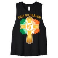 Erin Go Braugh St. Patrick's Day Women's Racerback Cropped Tank