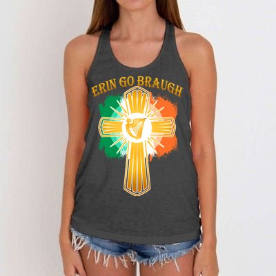 Erin Go Braugh St. Patrick's Day Women's Knotted Racerback Tank