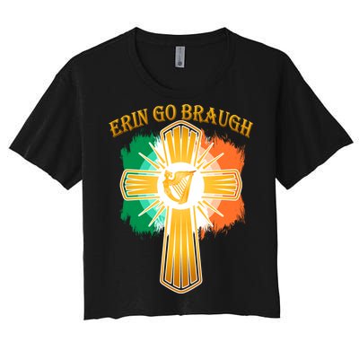 Erin Go Braugh St. Patrick's Day Women's Crop Top Tee