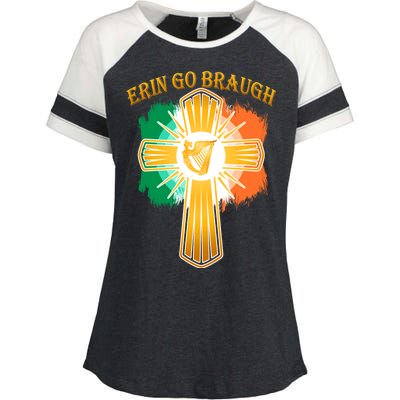 Erin Go Braugh St. Patrick's Day Enza Ladies Jersey Colorblock Tee