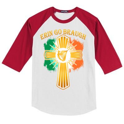 Erin Go Braugh St. Patrick's Day Kids Colorblock Raglan Jersey