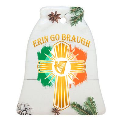 Erin Go Braugh St. Patrick's Day Ceramic Bell Ornament