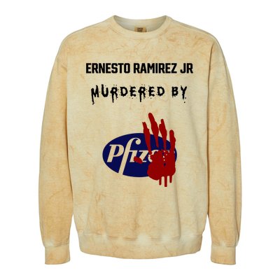 Ernesto Ramirez Jr Murdered By Pfizer Colorblast Crewneck Sweatshirt