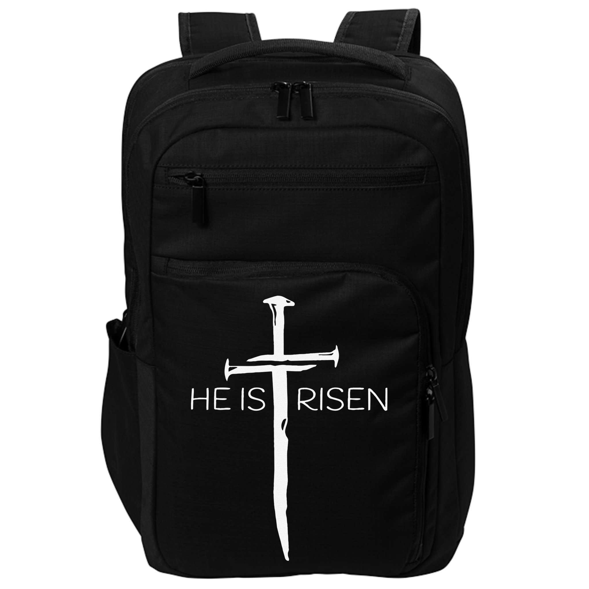 Easter Resurrection Jesus He Is Risen Cross Gift Impact Tech Backpack