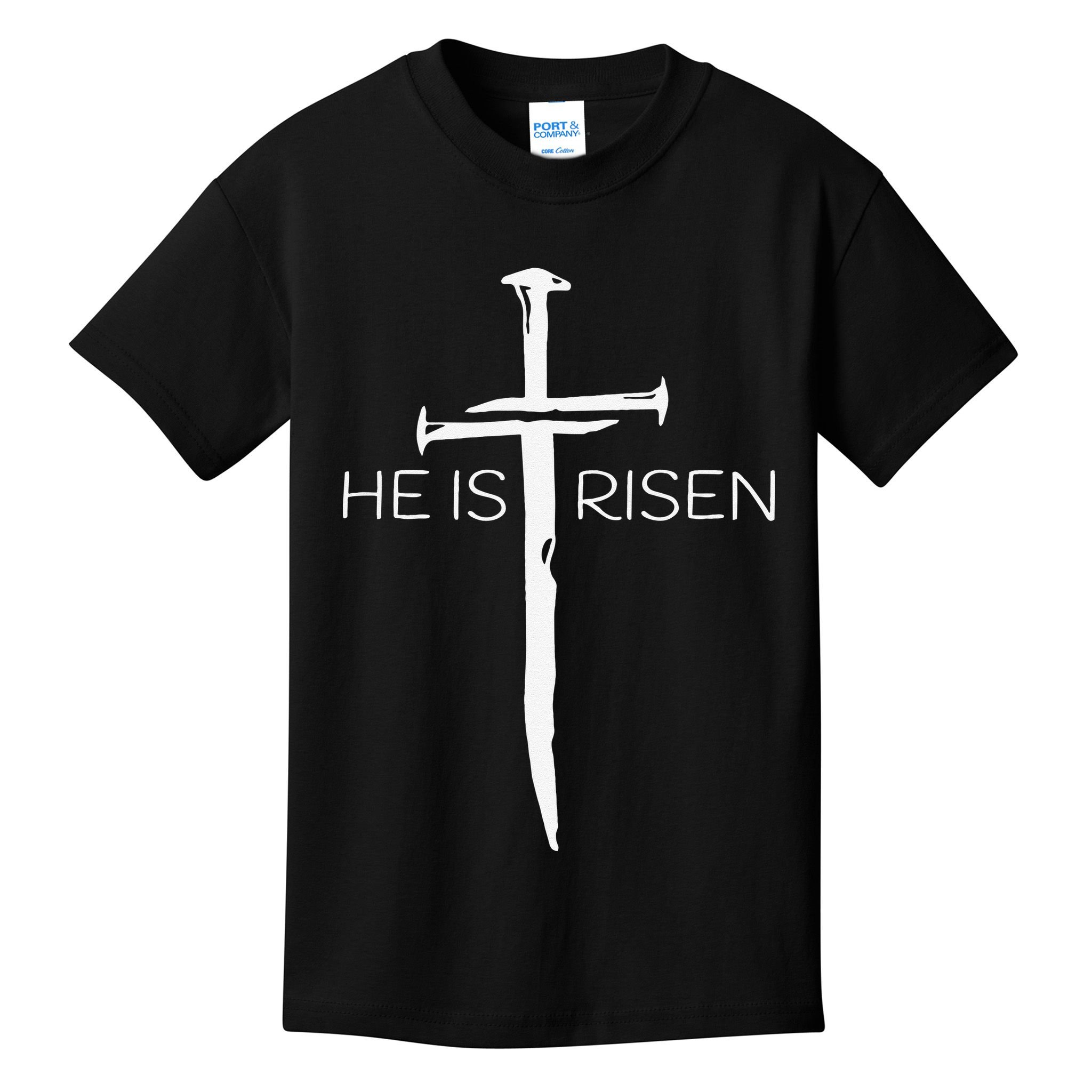 Easter Resurrection Jesus He Is Risen Cross Gift Kids T-Shirt