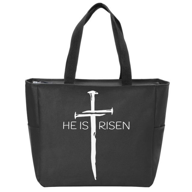 Easter Resurrection Jesus He Is Risen Cross Gift Zip Tote Bag