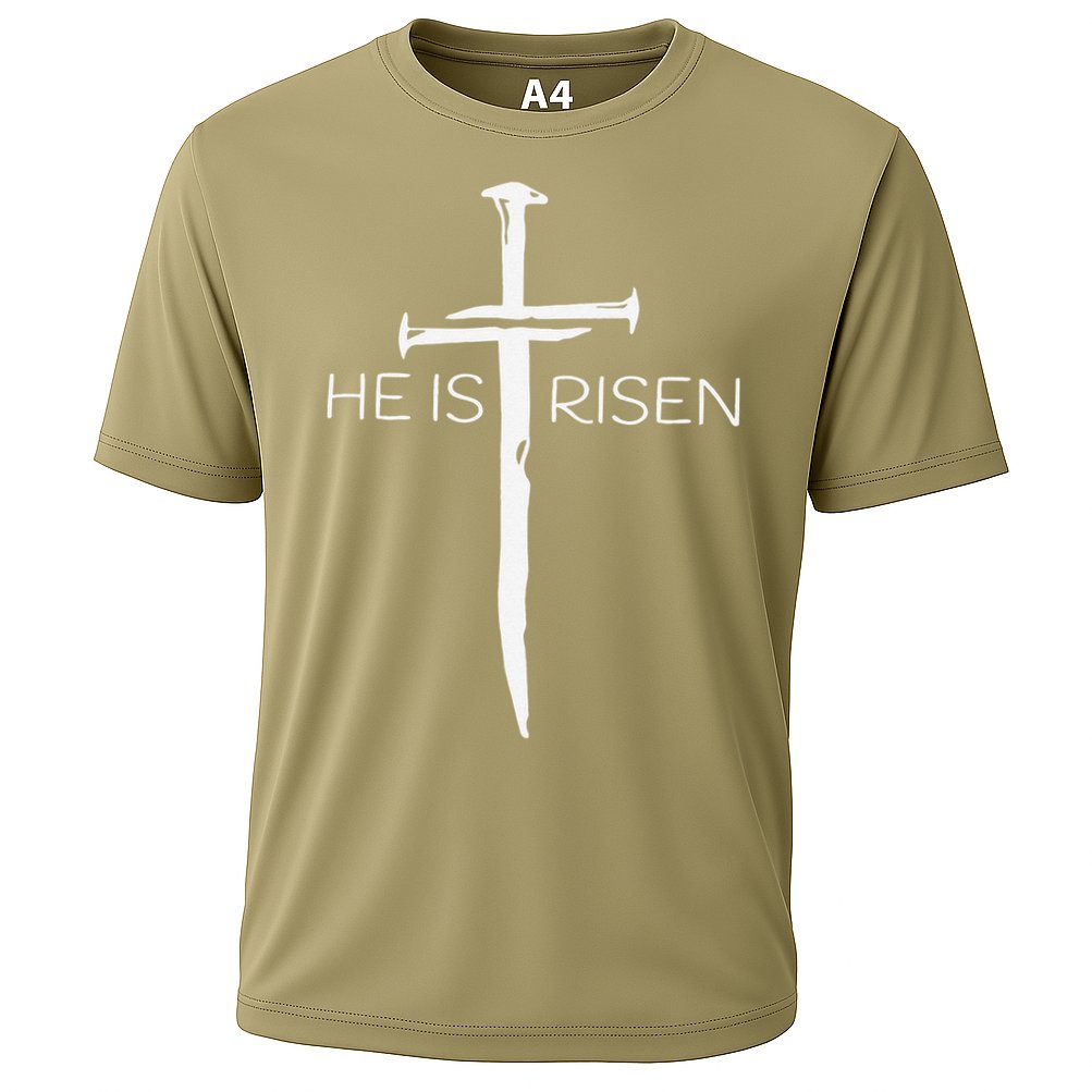Easter Resurrection Jesus He Is Risen Cross Gift Cooling Performance Crew T-Shirt