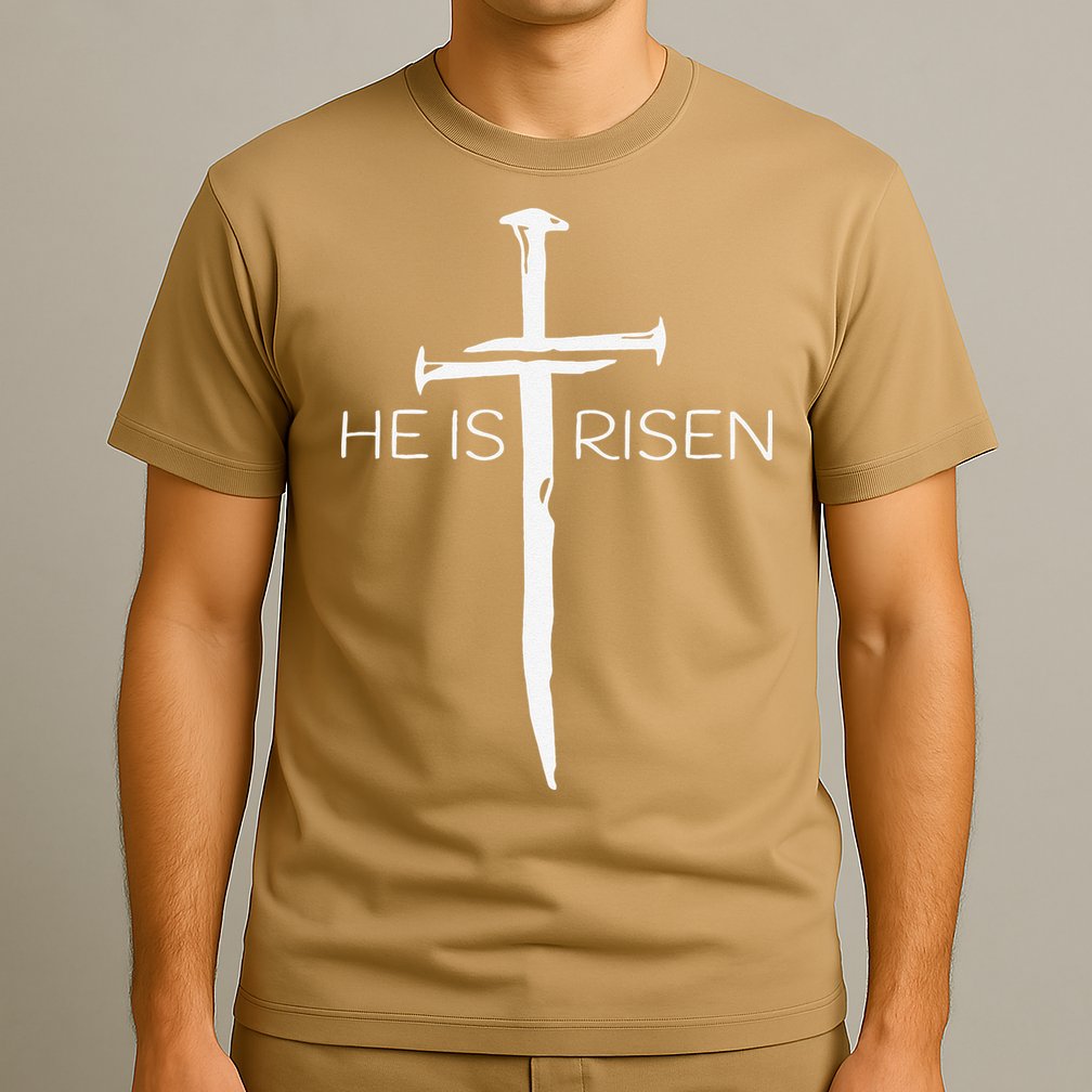 Easter Resurrection Jesus He Is Risen Cross Gift T-Shirt
