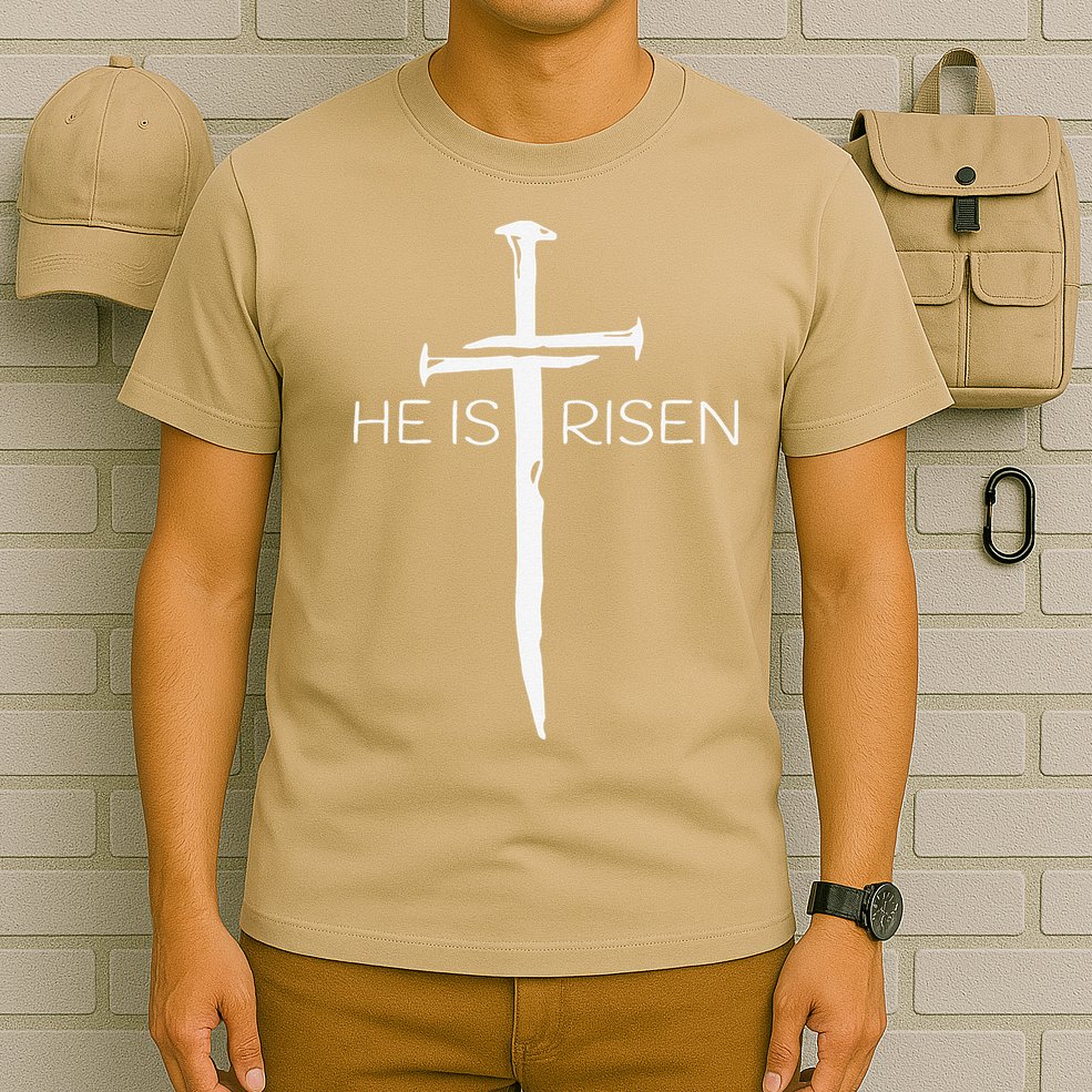 Easter Resurrection Jesus He Is Risen Cross Gift T-Shirt
