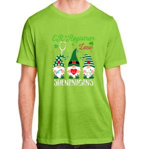 ER Registrar Love Shenanigans Gnomes Nurse St Patricks Day Adult ChromaSoft Performance T-Shirt