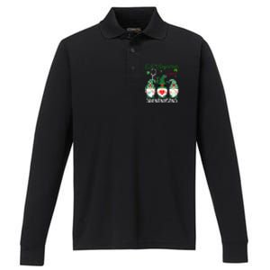 ER Registrar Love Shenanigans Gnomes Nurse St Patricks Day Performance Long Sleeve Polo