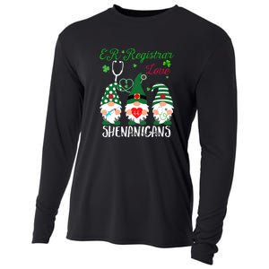 ER Registrar Love Shenanigans Gnomes Nurse St Patricks Day Cooling Performance Long Sleeve Crew