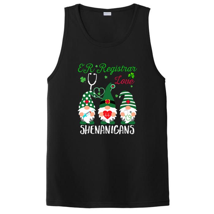 ER Registrar Love Shenanigans Gnomes Nurse St Patricks Day PosiCharge Competitor Tank