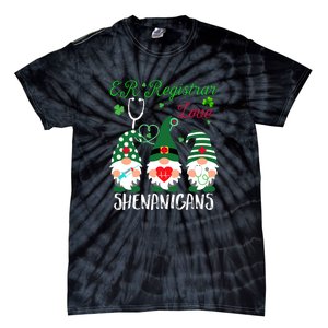 ER Registrar Love Shenanigans Gnomes Nurse St Patricks Day Tie-Dye T-Shirt