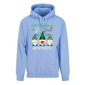 ER Registrar Love Shenanigans Gnomes Nurse St Patricks Day Unisex Surf Hoodie