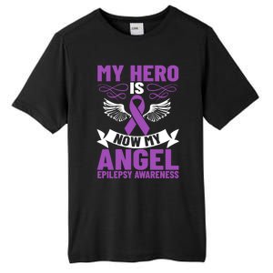 Epilepsy Ribbon My Hero Is Now My Angel Epilepsy Awareness Cute Gift Tall Fusion ChromaSoft Performance T-Shirt