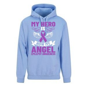 Epilepsy Ribbon My Hero Is Now My Angel Epilepsy Awareness Cute Gift Unisex Surf Hoodie