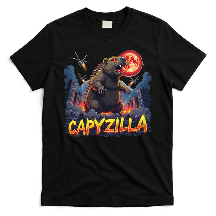 Epic Rodent Monster Movie Fans Child Capybara Enthusiasts Capyzilla Funny Giant Capybara T-Shirt