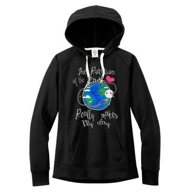 Earth Rotation Makes My Day Fun Women's Fleece Hoodie