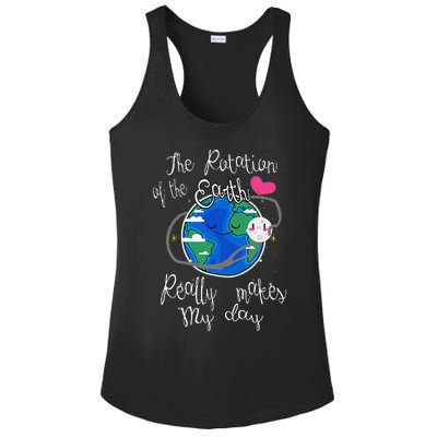 Earth Rotation Makes My Day Fun Ladies PosiCharge Competitor Racerback Tank