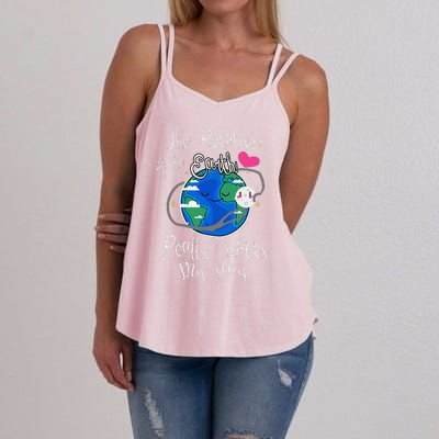 Earth Rotation Makes My Day Fun Women's Strappy Tank