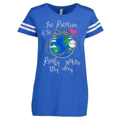 Earth Rotation Makes My Day Fun Enza Ladies Jersey Football T-Shirt