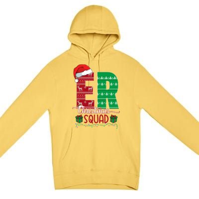 Emergency Room Nursing Xmas Squad Er Nurse Ugly Christmas Pj Meaningful Gift Premium Pullover Hoodie