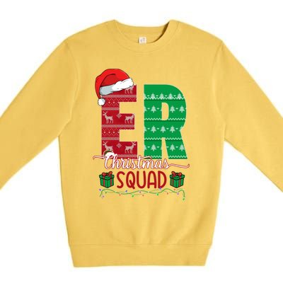 Emergency Room Nursing Xmas Squad Er Nurse Ugly Christmas Pj Meaningful Gift Premium Crewneck Sweatshirt