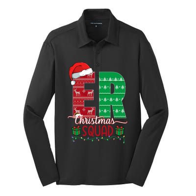 Emergency Room Nursing Xmas Squad Er Nurse Ugly Christmas Pj Meaningful Gift Silk Touch Performance Long Sleeve Polo