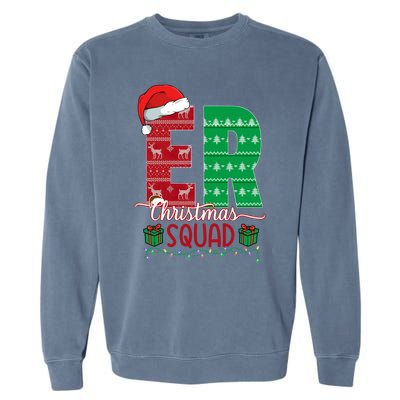 Emergency Room Nursing Xmas Squad Er Nurse Ugly Christmas Pj Meaningful Gift Garment-Dyed Sweatshirt