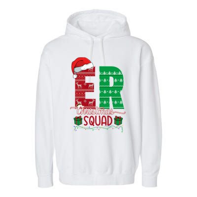 Emergency Room Nursing Xmas Squad Er Nurse Ugly Christmas Pj Meaningful Gift Garment-Dyed Fleece Hoodie