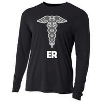 Emergency Room Nurse Caduceus Symbol Cooling Performance Long Sleeve Crew