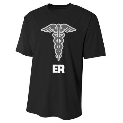 Emergency Room Nurse Caduceus Symbol Performance Sprint T-Shirt