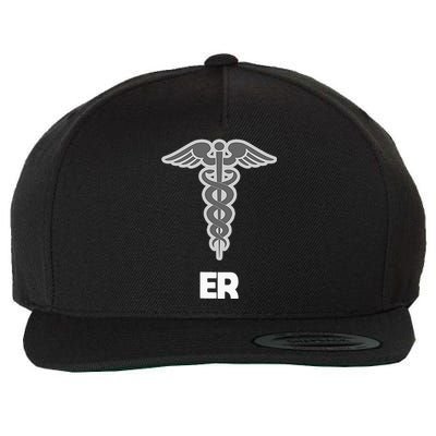 Emergency Room Nurse Caduceus Symbol Wool Snapback Cap