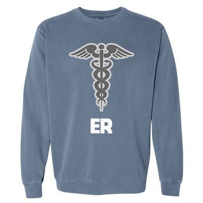 Emergency Room Nurse Caduceus Symbol Garment-Dyed Sweatshirt