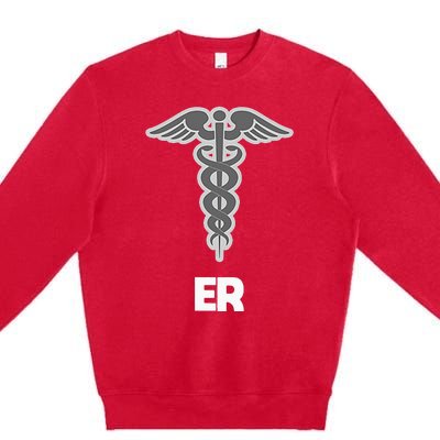 Emergency Room Nurse Caduceus Symbol Premium Crewneck Sweatshirt